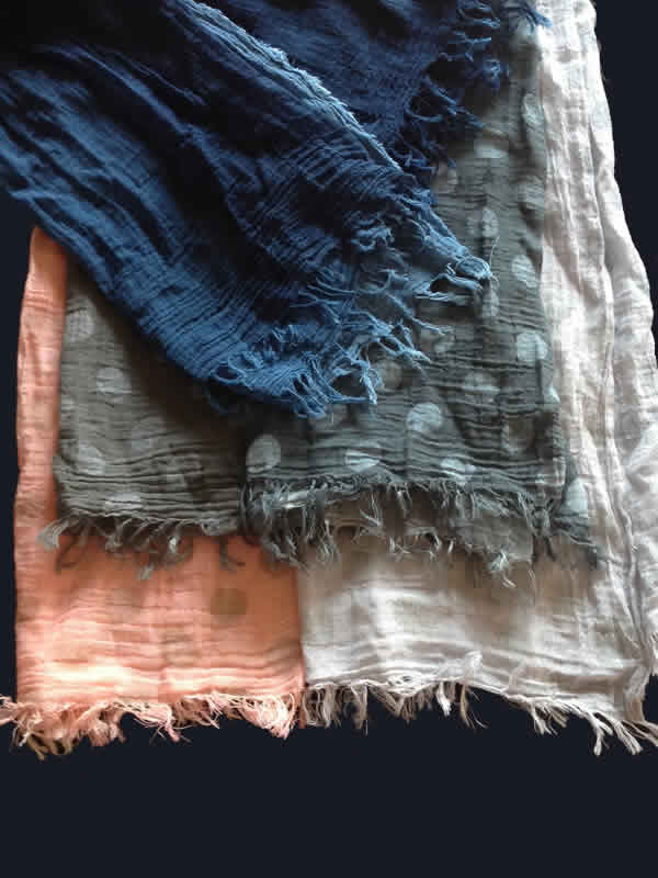 夏ストールは綿100％コットンシフォン